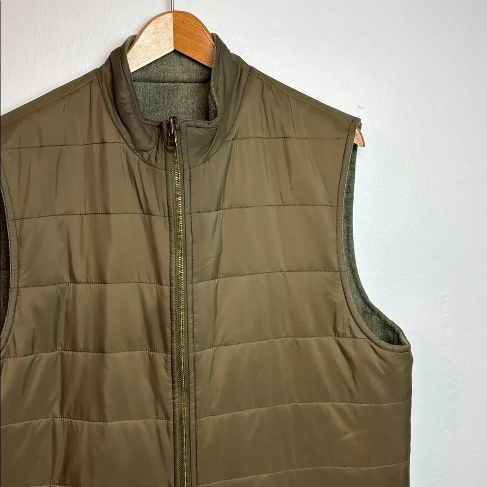 J.‎ McLaughlin Men’s Large Green Reversible Quilted Vest Jacket